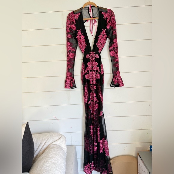 For Love and Lemons Temecula Cut Out Embroidered Lace Maxi Dress - Picture 4 of 15